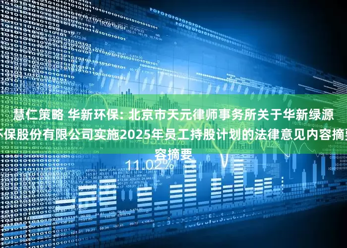 慧仁策略 华新环保: 北京市天元律师事务所关于华新绿源环保股份有限公司实施2025年员工持股计划的法律意见内容摘要